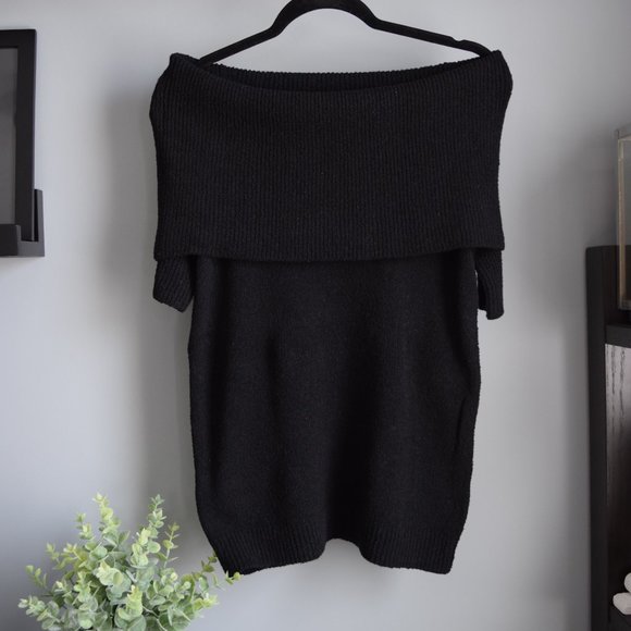 NWT LOFT Cowl Off-Shoulder Sweater (Black) XSP - Picture 3 of 9